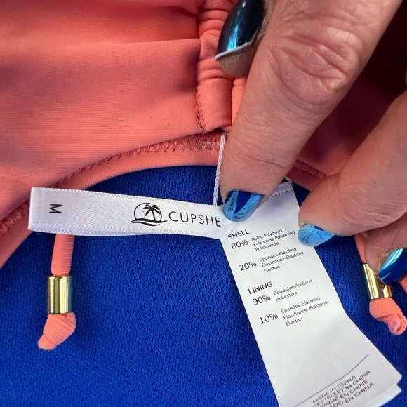 👙NWT🤩 |•CUPSHE•| Peach Two Piece Bikini Set Size Medium - Picture 7 of 7